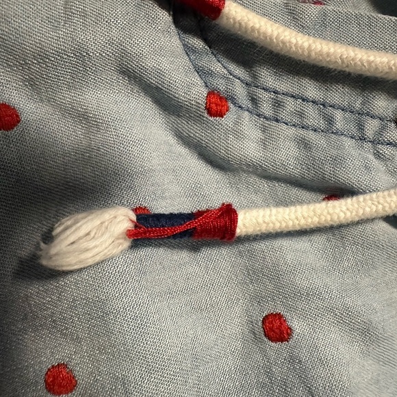 Matilda Jane Cameron Chambray Soft Denim Shorts Red Polka Dot Girl’s Size 6 - Picture 2 of 8